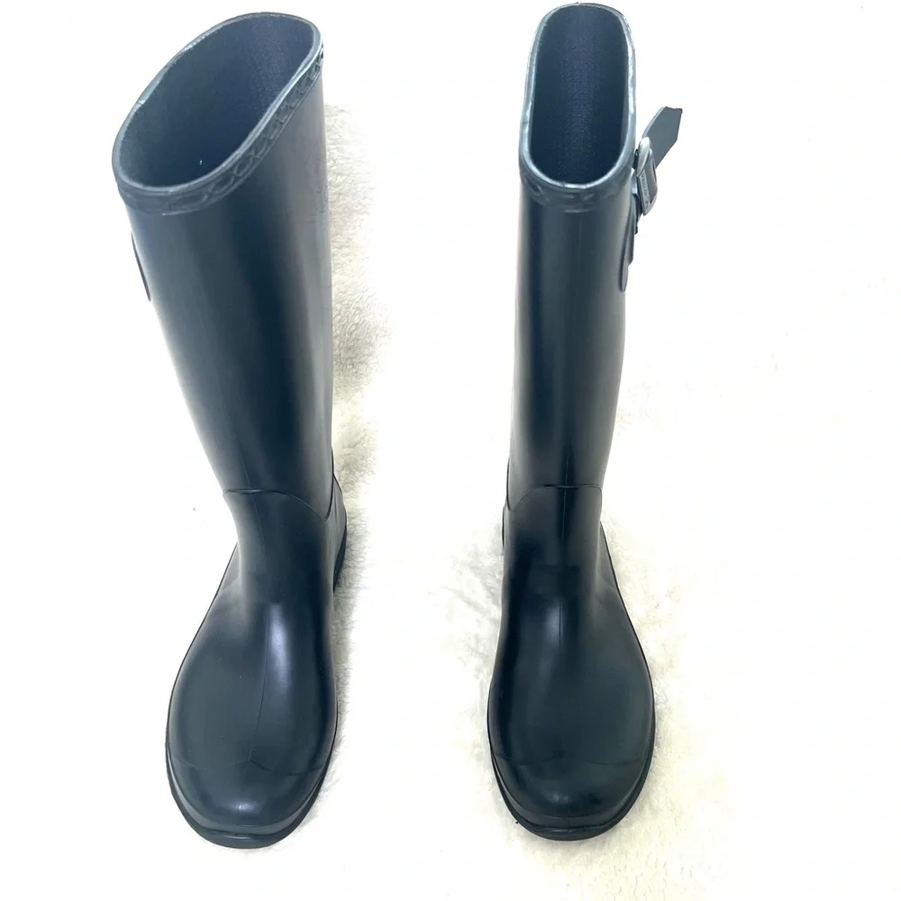 Kamik tall rain boots black size 6